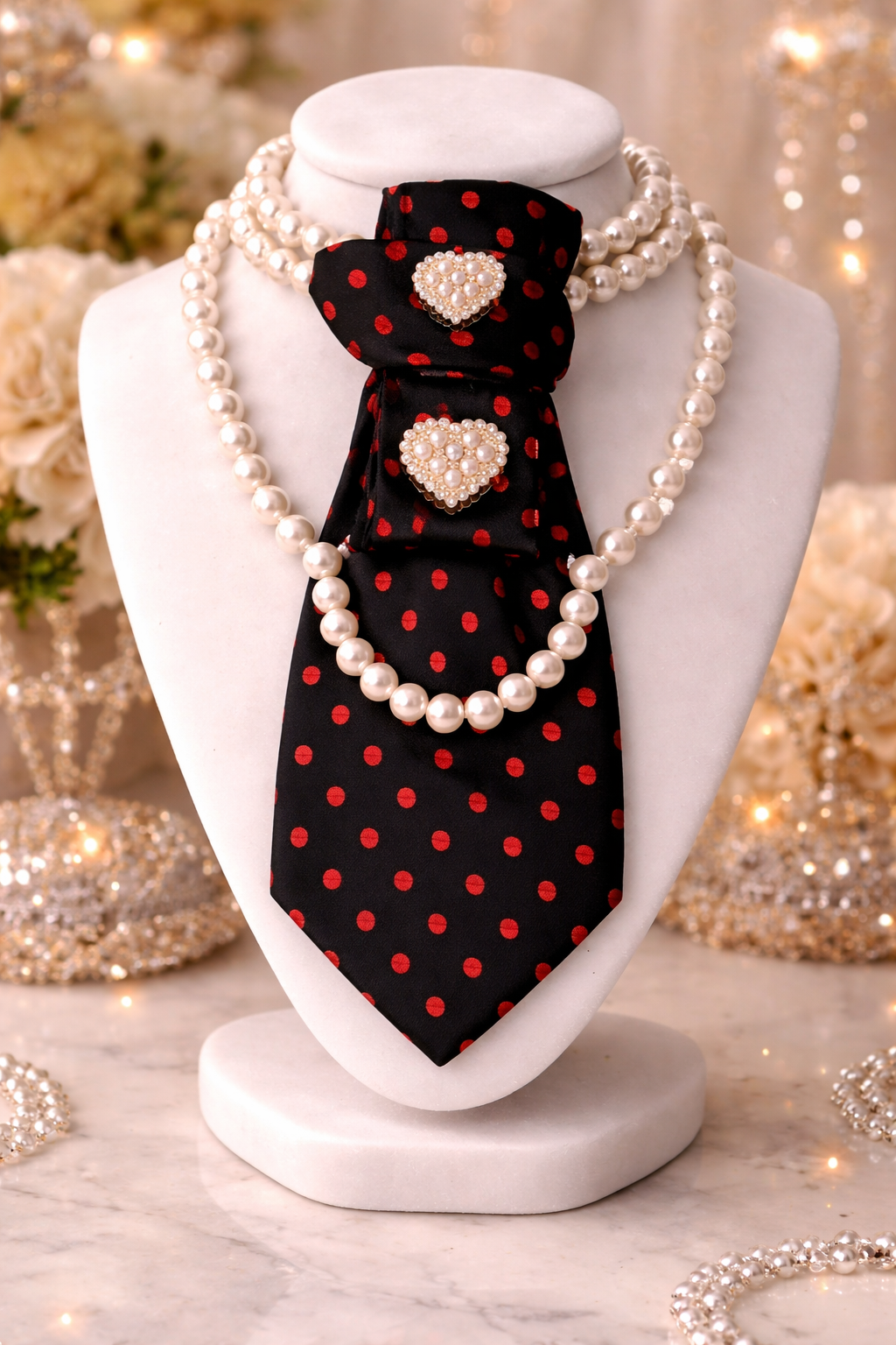 Reds dots everywhere necktie
