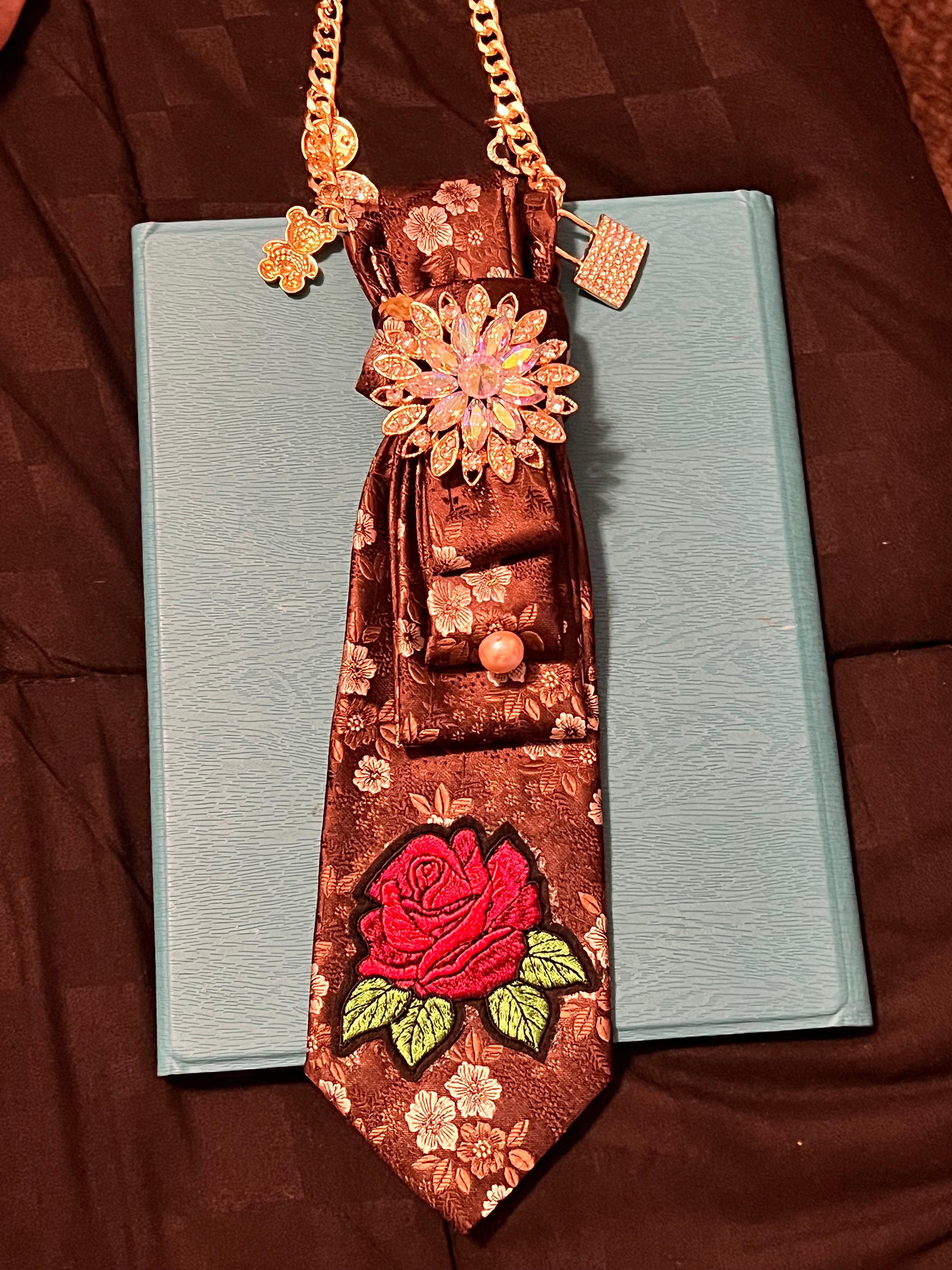 Elegant Rose Brown Necktie