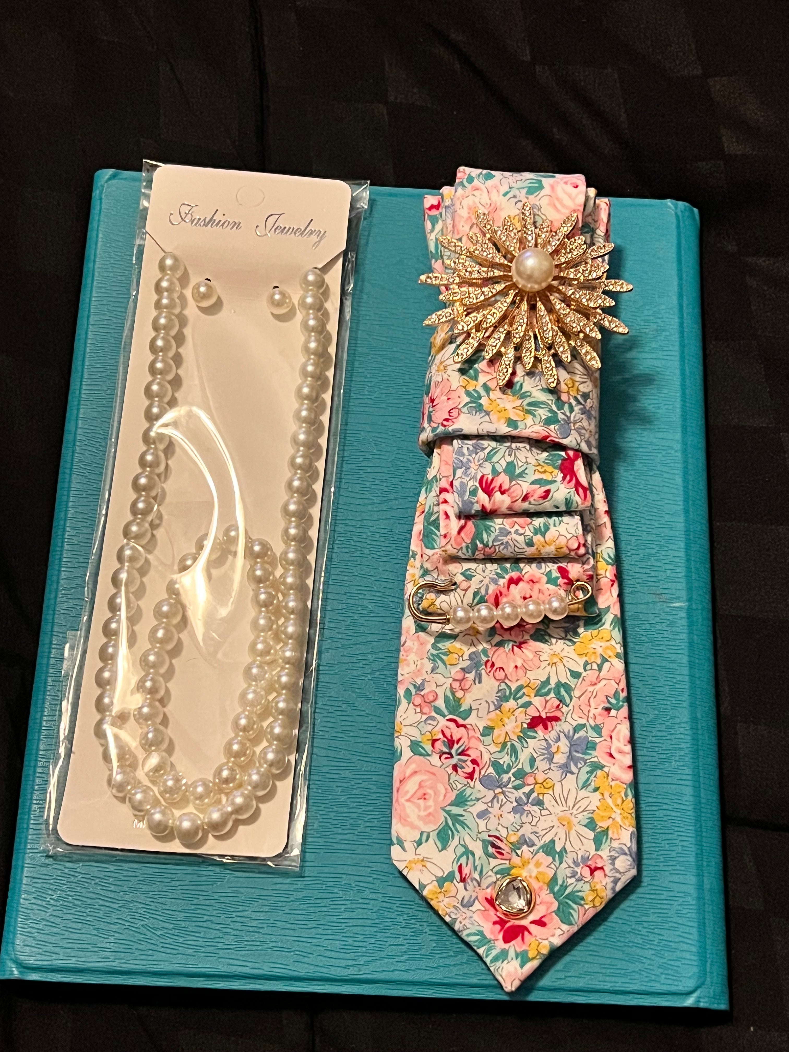Tie with Jewelry