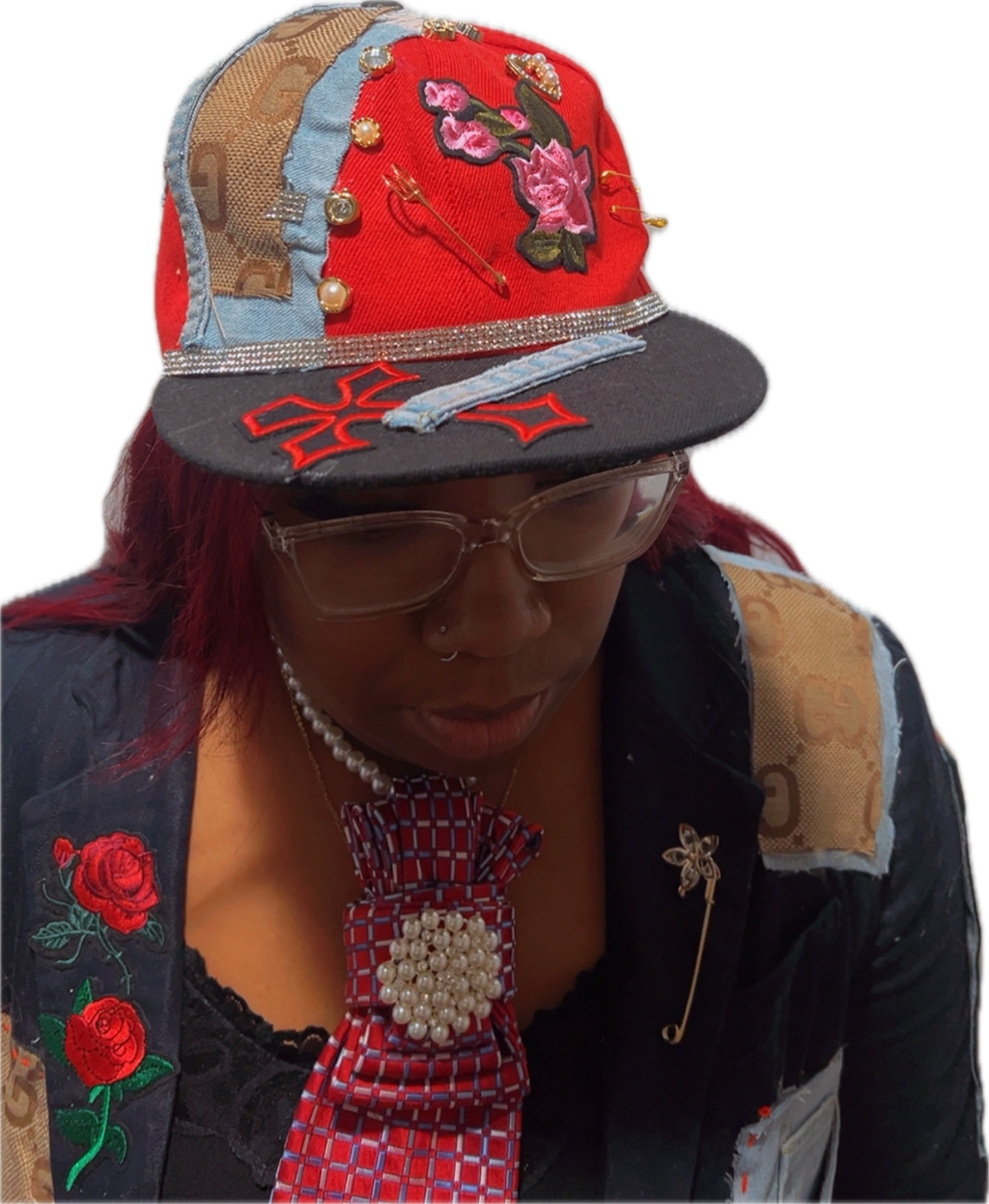 Patchwork Gucci Accented Blazer with Cap