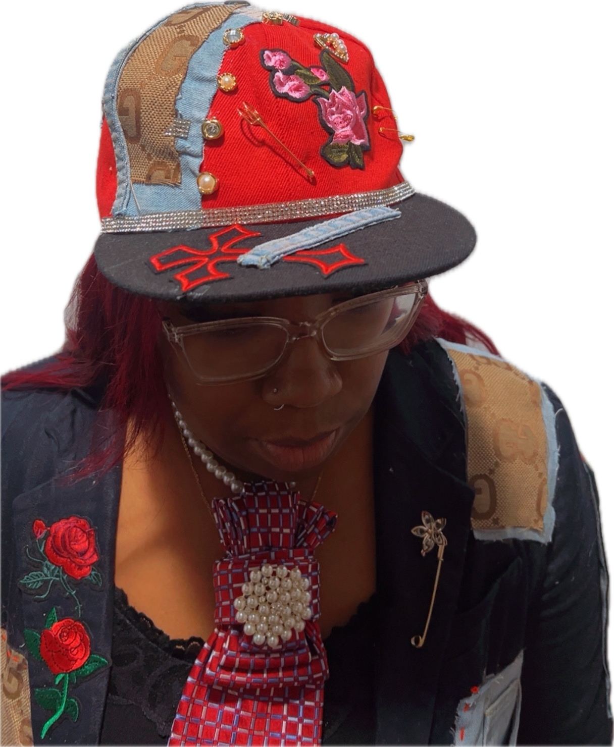 Patchwork Gucci Accented Blazer with Cap