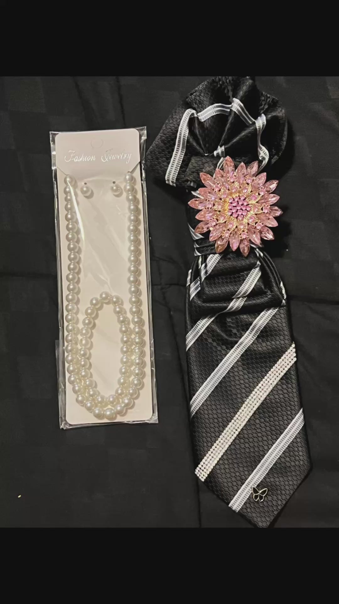 Black Striped Necktie
